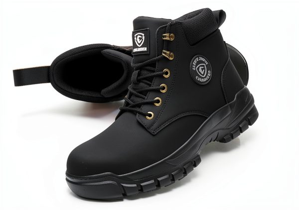 Steel Toe Boots Women Waterproof Safety Shoes Leather Upper 679 Black-6
