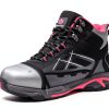 Steel Toe Boots Women LARNMERN Lightweight Industrial Work Safety Pink-7