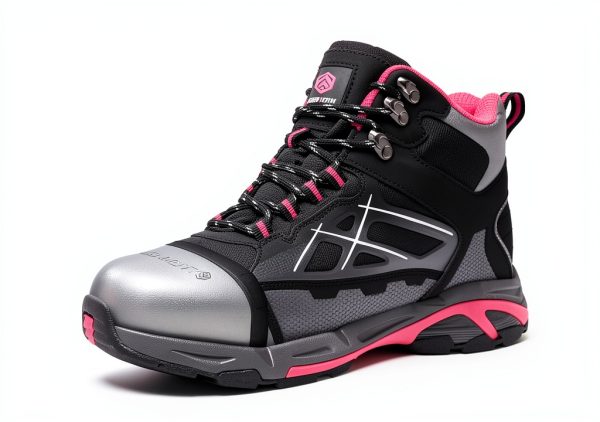 Steel Toe Boots Women LARNMERN Lightweight Industrial Work Safety Pink-7