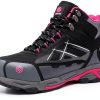 Steel Toe Boots Women LARNMERN Lightweight Industrial Work Safety Pink-0