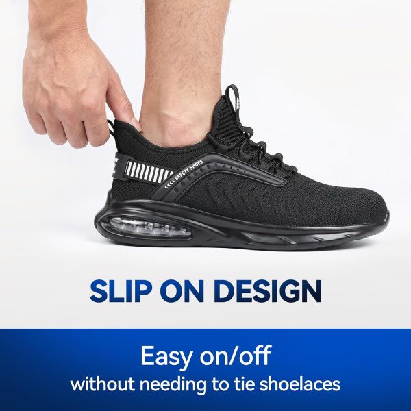 Furuian Steel Toe Shoes Lightweight Slip‑Resistant Safety Sneakers-2