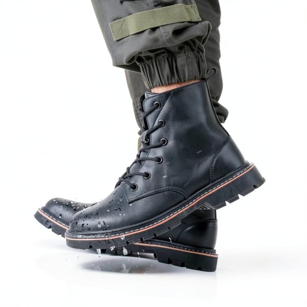 Steel Toe Boots Waterproof Lightweight Safety Work Boots 6" Black-7