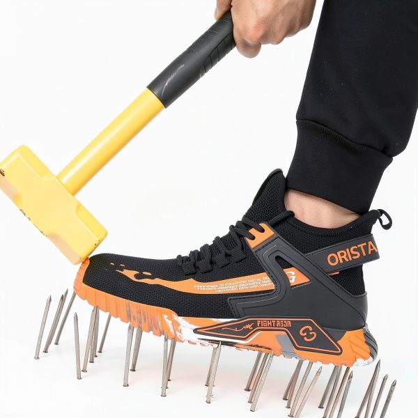 ORISTACO Work Safety Crew Boots Breathable Steel Toe Sneakers-5