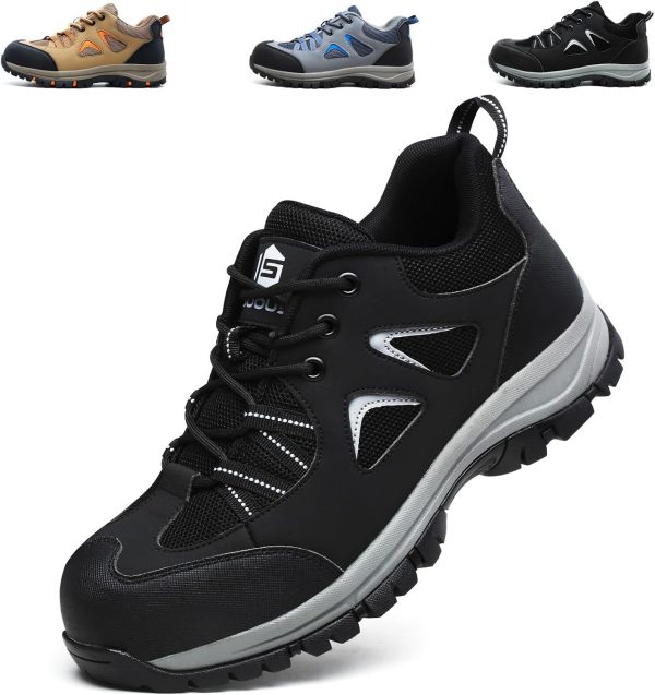 Steel Toe Shoes ISOOUS Work Safety Footwear Breathable Lightweight-7