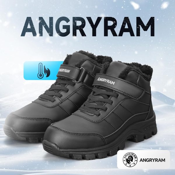 ANGRYRAM Winter Work Shoes Women Black Insulated Steel Toe Non Slip-6