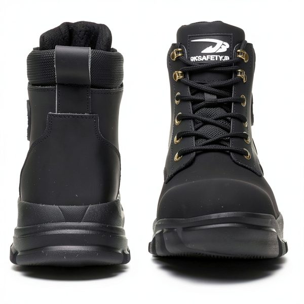 Steel Toe Boots Women Waterproof Safety Shoes Leather Upper 679 Black-3