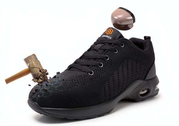 FENLERN Steel Toe Shoes for Women Lightweight Medium and Wide Size Safety Shoes Comfortable Work Shoe Sneakers Indestructible Colchón de Aire Zapatos de Trabajo para Mujer-4