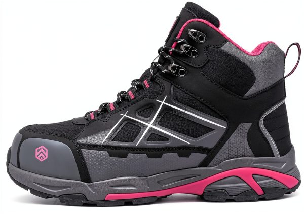 Steel Toe Boots Women LARNMERN Lightweight Industrial Work Safety Pink-3