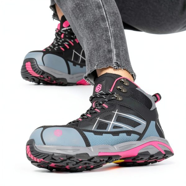 Steel Toe Boots Women LARNMERN Lightweight Industrial Work Safety Pink-1