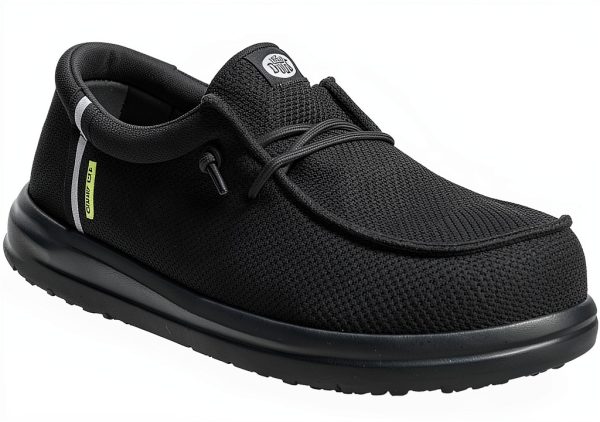 HEYDUDE Women Wendy Work CT Slip Resistant Composite Toe Shoes Black-7