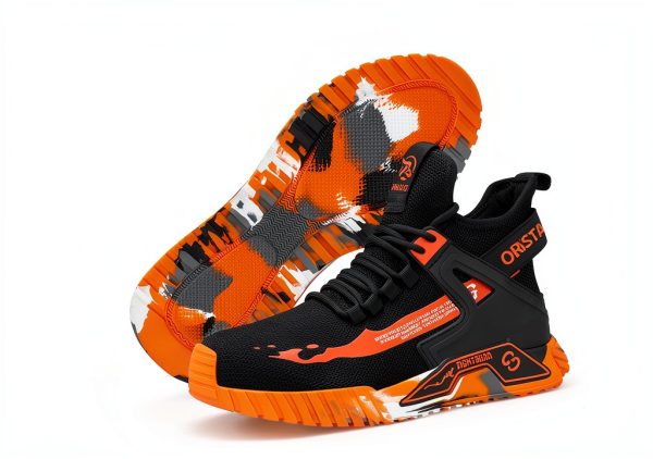 ORISTACO Work Safety Crew Boots Breathable Steel Toe Sneakers-4