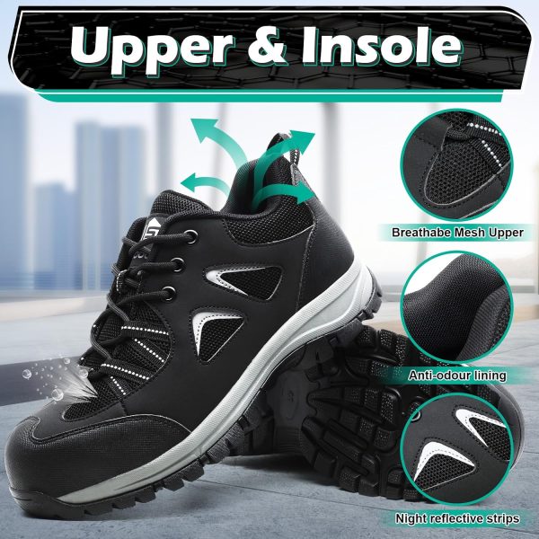 Steel Toe Shoes ISOOUS Work Safety Footwear Breathable Lightweight-6