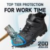 ANGRYRAM Winter Work Shoes Women Black Insulated Steel Toe Non Slip-2