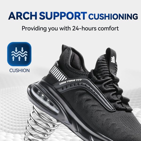 Furuian Steel Toe Shoes Lightweight Slip‑Resistant Safety Sneakers-4