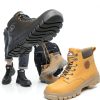 Steel Toe Boots Women Waterproof Safety Shoes Leather Upper 679 Black-5