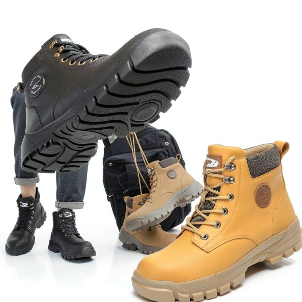 Steel Toe Boots Women Waterproof Safety Shoes Leather Upper 679 Black-5