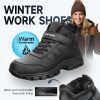 ANGRYRAM Winter Work Shoes Women Black Insulated Steel Toe Non Slip-1