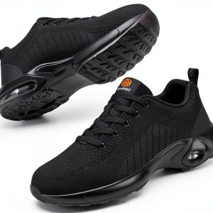 FENLERN Steel Toe Shoes for Women Lightweight Medium and Wide Size Safety Shoes Comfortable Work Shoe Sneakers Indestructible Colchón de Aire Zapatos de Trabajo para Mujer-0