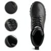 Steel Toe Boots Women Waterproof Safety Shoes Leather Upper 679 Black-2