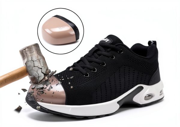 Tinefiy Steel Toe Shoes for Women Lightweight Safety Shoes Air Cushion Comfortable Slip Resistant Indestructible Womens Puncture Proof Work Shoe-2